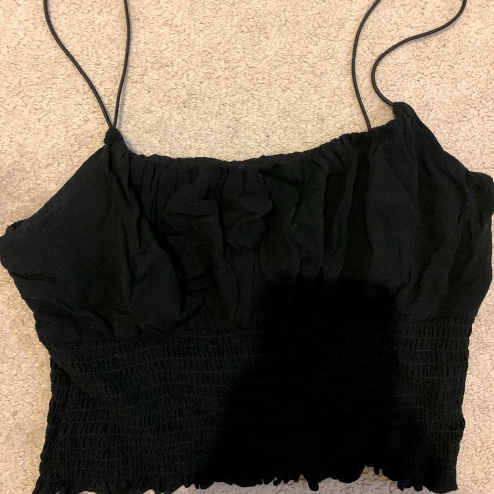 black pacsun spaghetti strap tank top elastic bottom